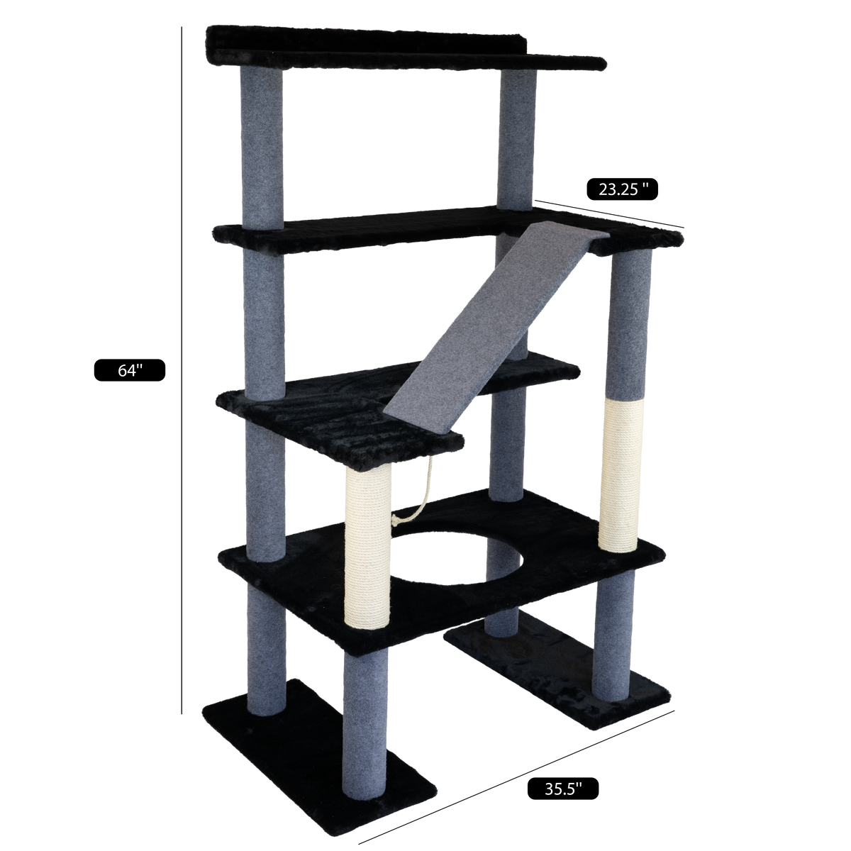 Maine Coon 65" Cat Tower - 5-Level Cat Tree